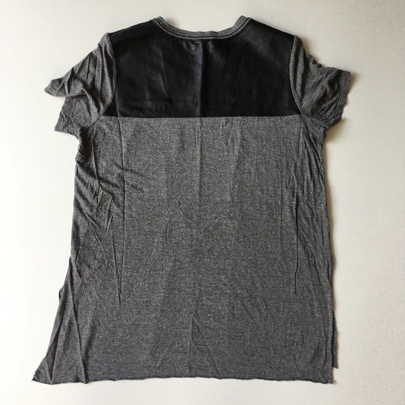Wilfred Women S Grey Black Faux Leather T-Shirt - Picture 3 of 3